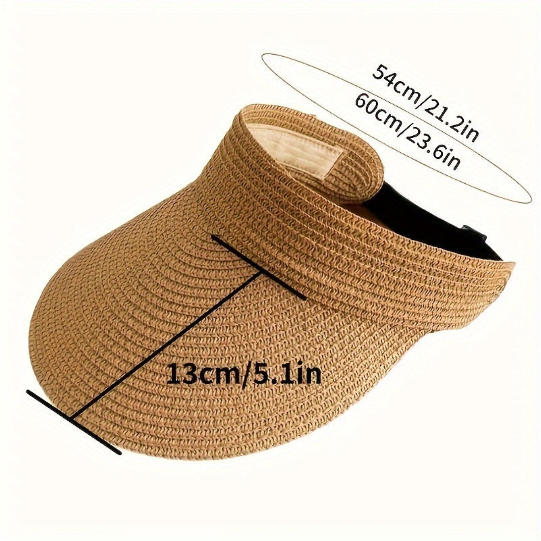 Wide-Brim Straw Hat | Foldable Sun Visor