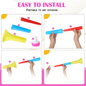 Foldable Vuvuzela Set | Horns for Stadiums and Parties