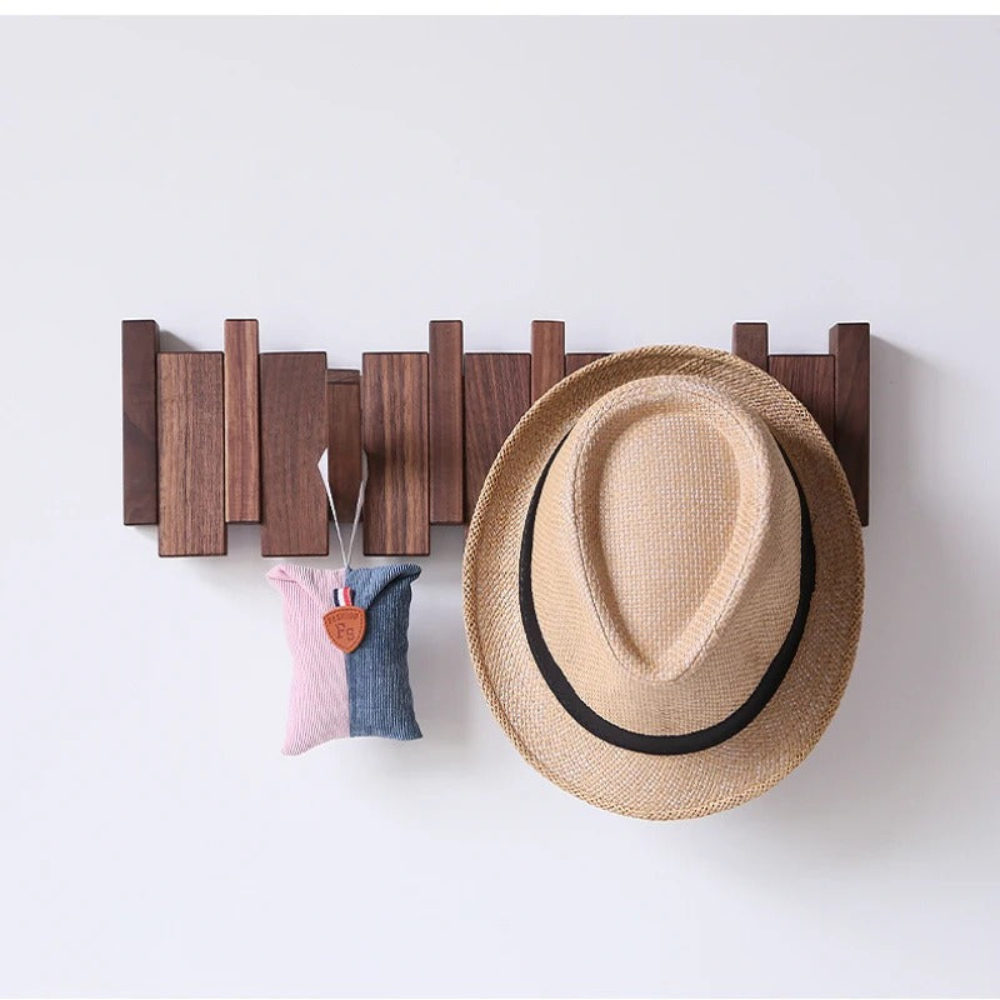 Foldable Wall Coat Rack with Panel | Space-Saving Hook Hanger