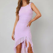 Women's Ruched Midi Cocktail Dress | Bare Shoulders