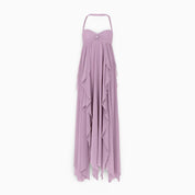 Women's Long Formal Pleated Dress | Bare Shoulders