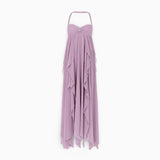 Women's Long Formal Pleated Dress | Bare Shoulders