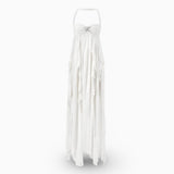 Women's Long Formal Pleated Dress | Bare Shoulders