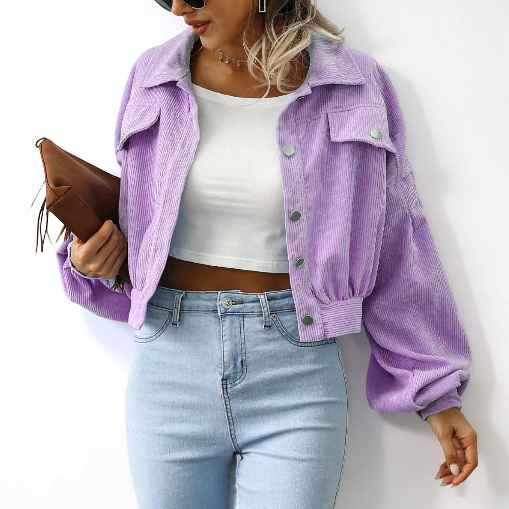 Women's Casual Short Jacket | Button Coat