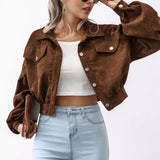Women's Casual Short Jacket | Button Coat