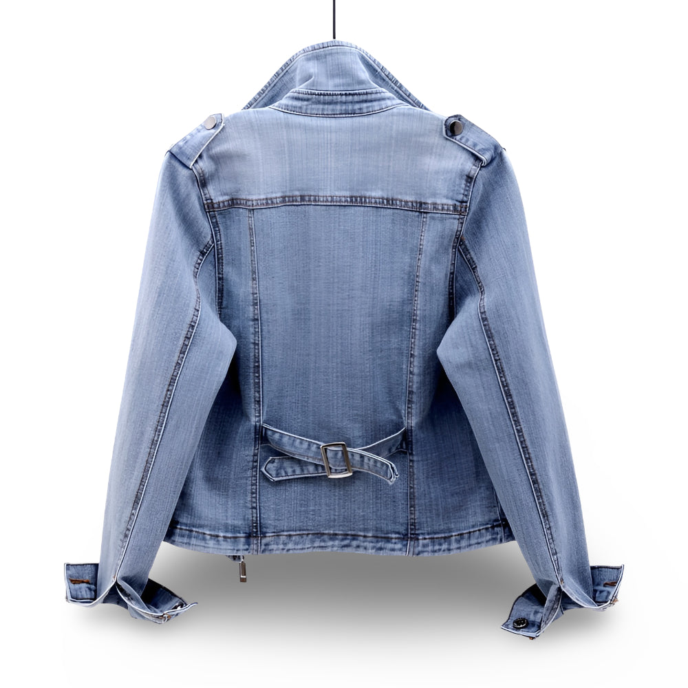 Women's Short Biker-Style Jacket | Zip Casual Coat