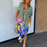 Women's Leopard Print Summer Dress | Beach V-Neck