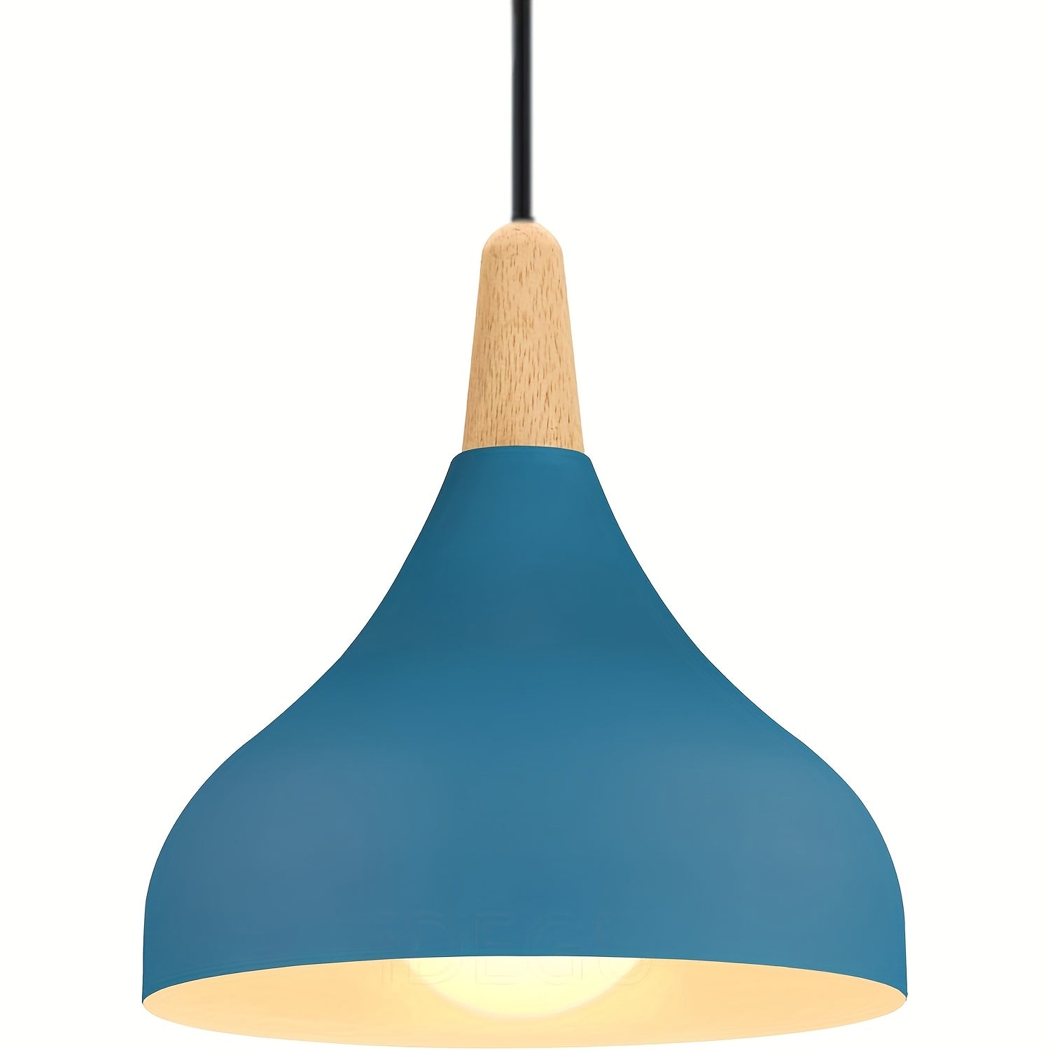 Modern Drop Pendant | Metal and Wood Lamp