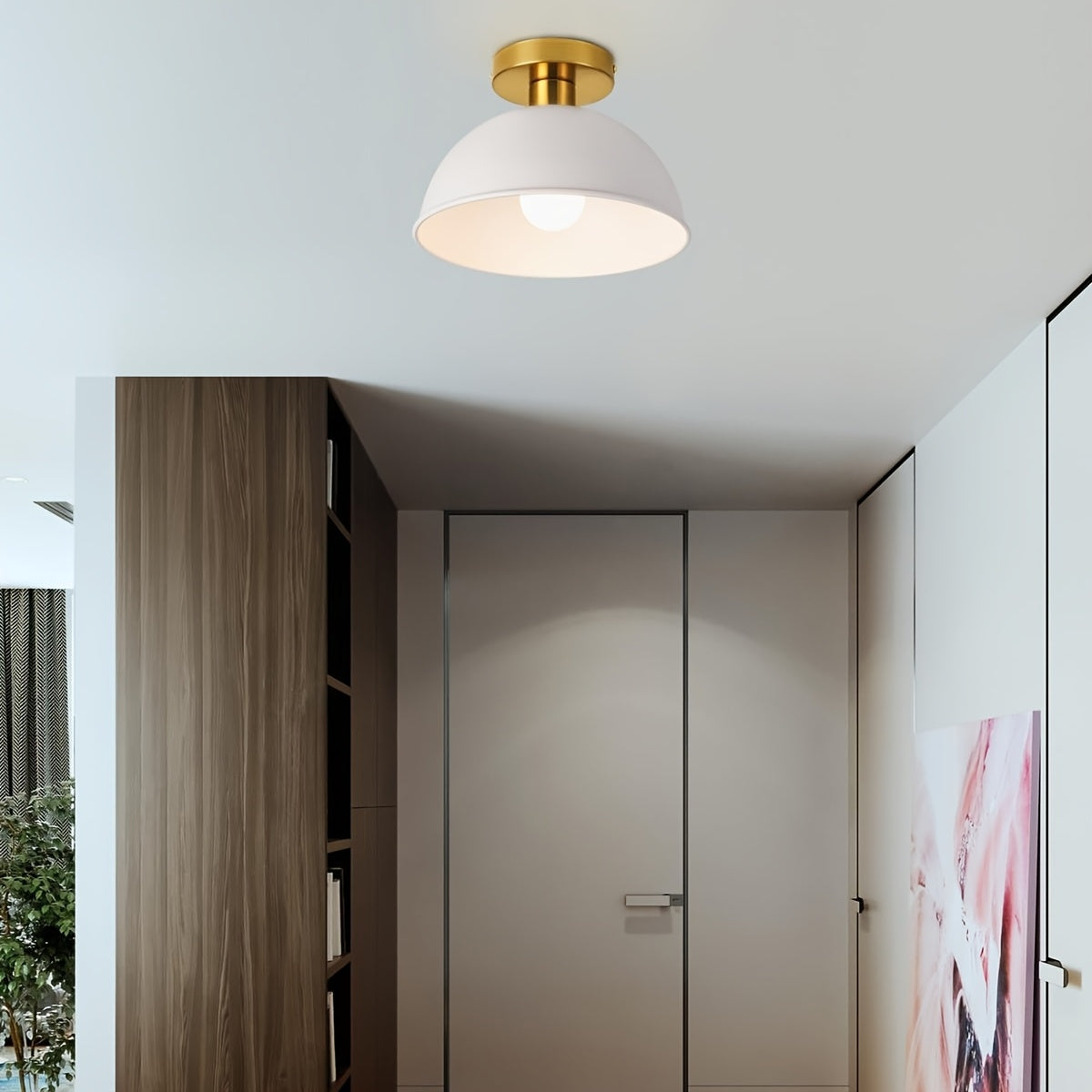 Modern Semi-Flush Ceiling Light | Matt Metal Finish
