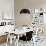 Vintage Dome Pendant | Black and Gold Iron Shade