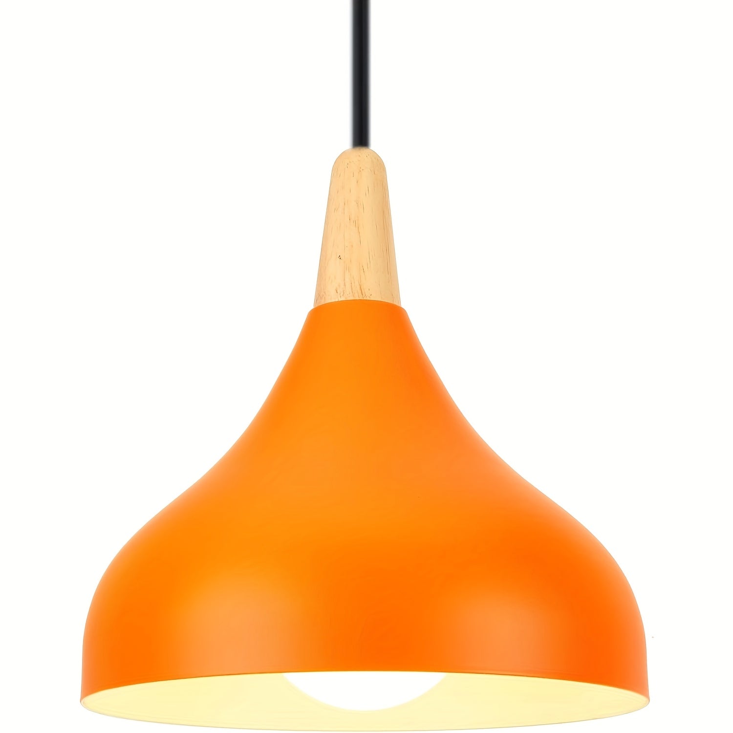 Modern Drop Pendant | Metal and Wood Lamp