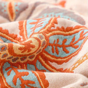 Boho Fringed Floral Throw | Decorative Blanket