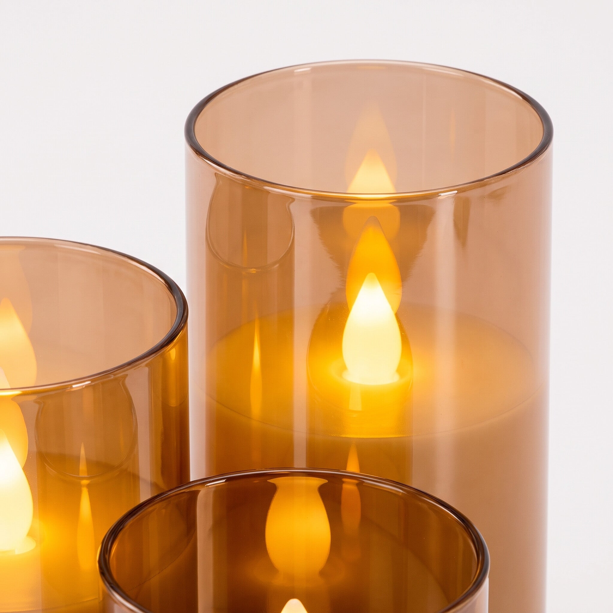 Set of 3 Flameless LED Candles with Flicker Effect | Wax-Free