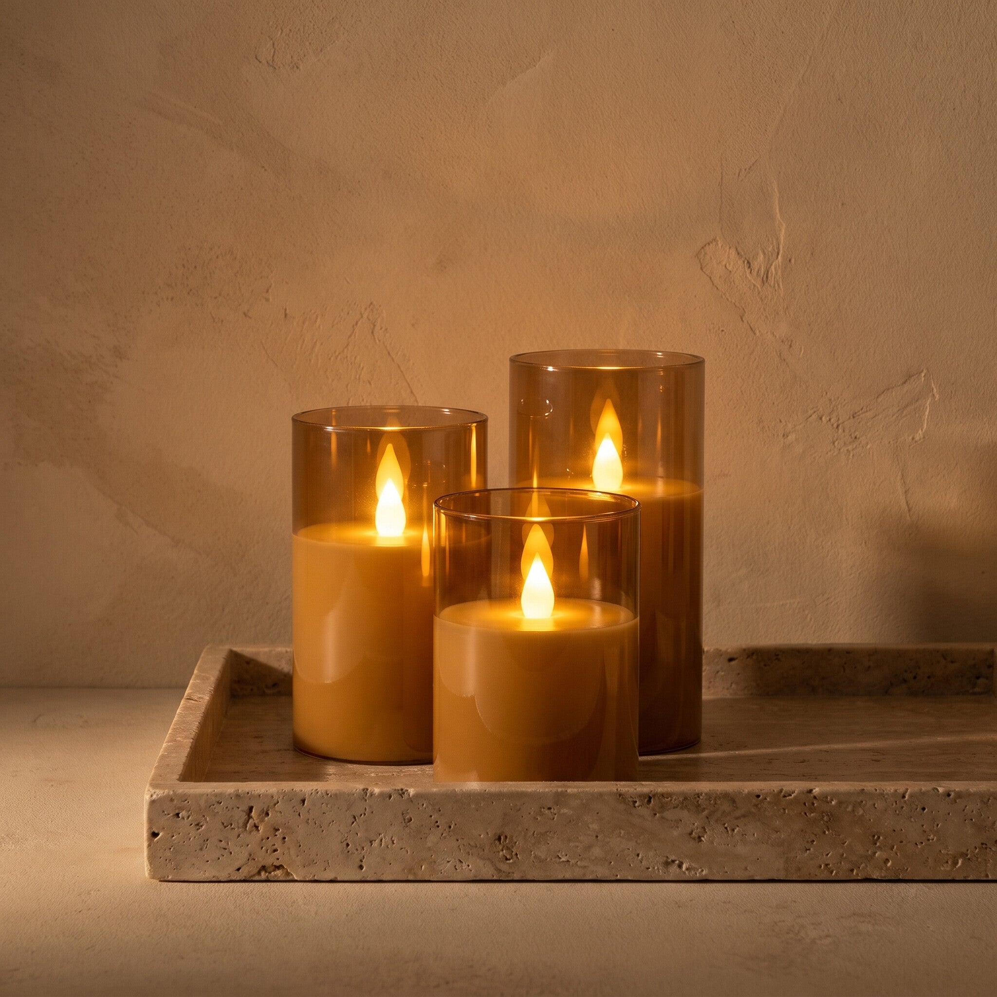 Set of 3 Flameless LED Candles with Flicker Effect | Wax-Free