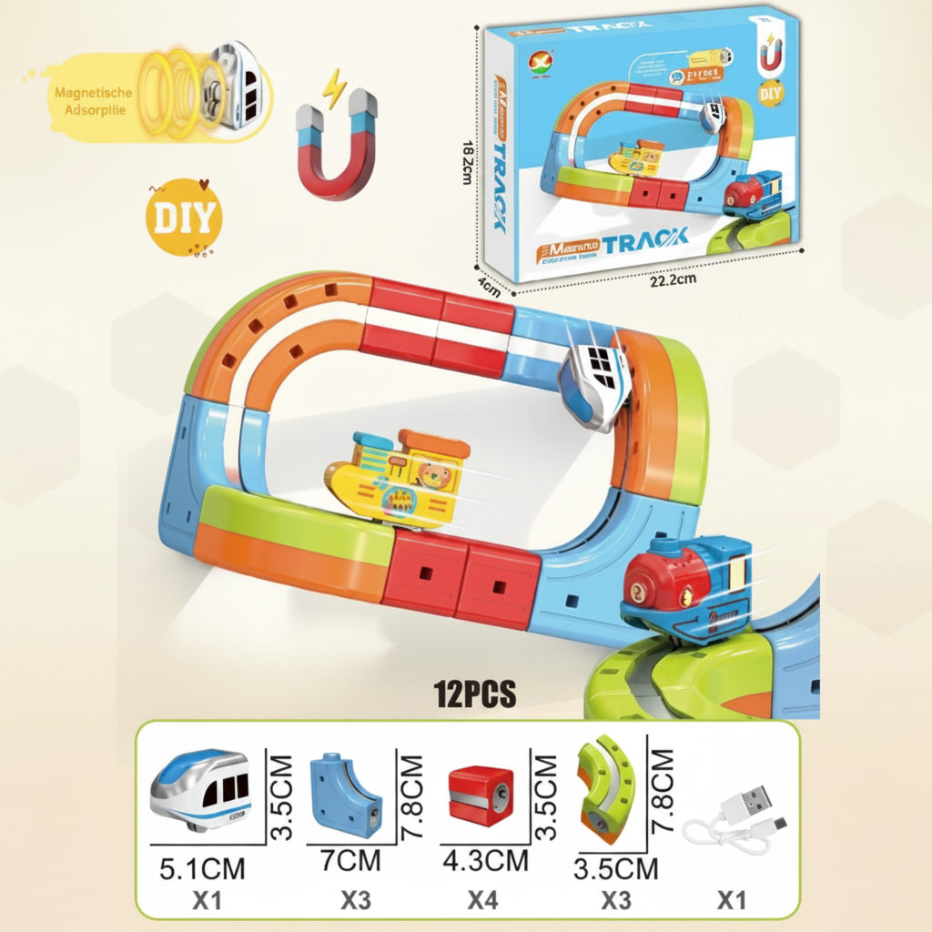 Electric Construction Train Set | Magnetic Tracks