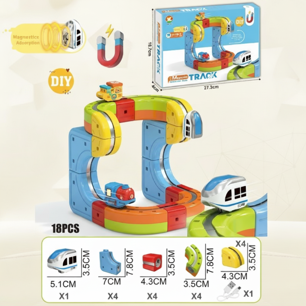 Electric Construction Train Set | Magnetic Tracks
