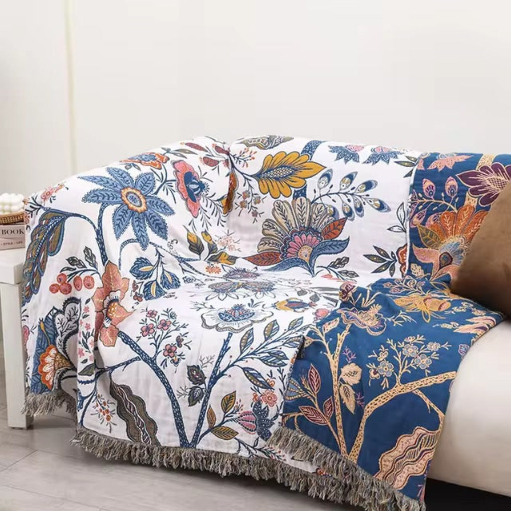 Cooling Boho Floral Sofa Throw