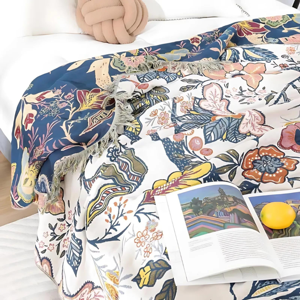 Cooling Boho Floral Sofa Throw