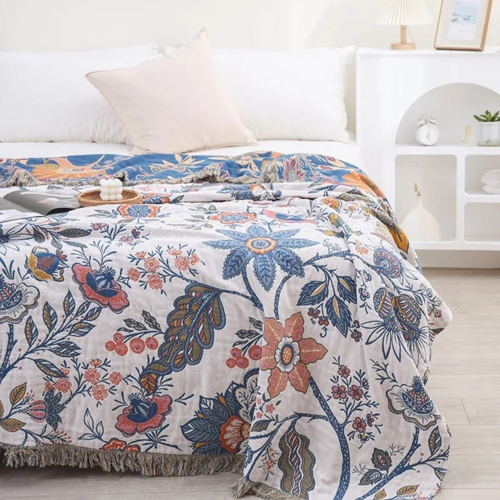 Cooling Boho Floral Sofa Throw