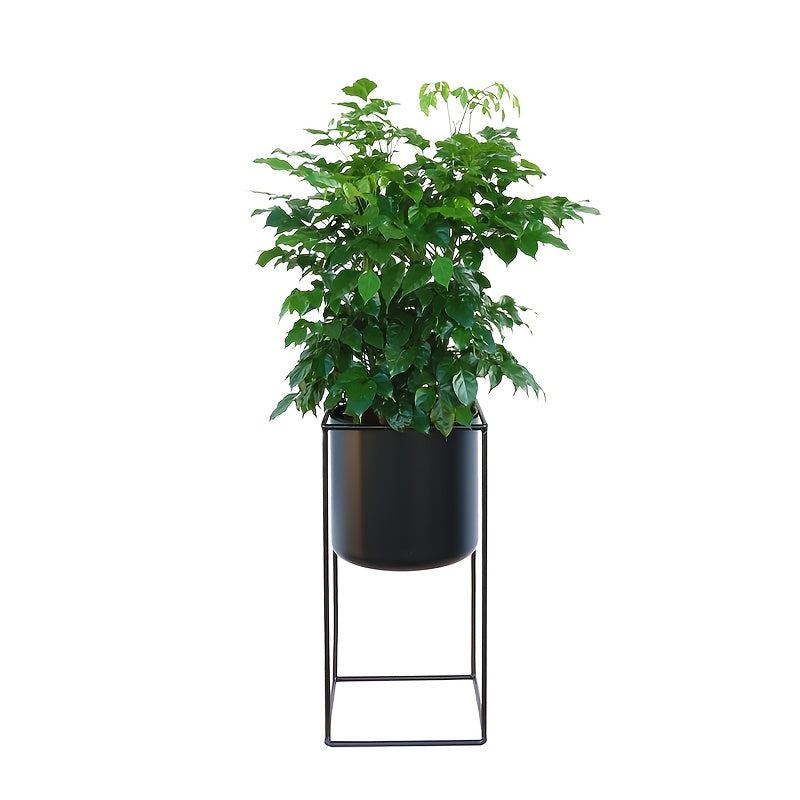 Metal Indoor Plant Stand | Modern Black Rectangular Planter