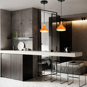 Modern Drop Pendant | Metal and Wood Lamp