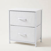 Bedside Table with 2 Removable Fabric Drawers | Steel Frame