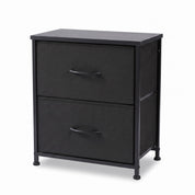 Bedside Table with 2 Removable Fabric Drawers | Steel Frame