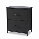 Bedside Table with 2 Removable Fabric Drawers | Steel Frame