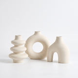 Set of 3 Sculptural Ceramic Vases | Arch, Ring and Spiral