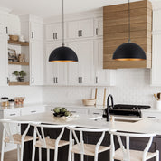 Vintage Dome Pendant | Black and Gold Iron Shade