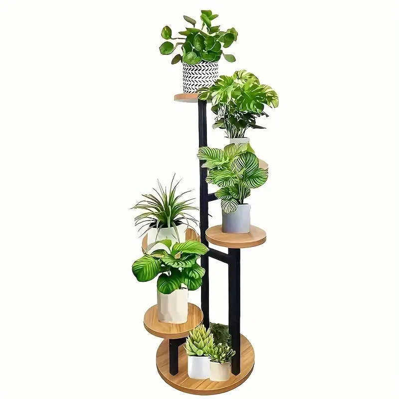 Verdura | Round 6-Tier Plant Stand | Wood