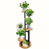Verdura | Round 6-Tier Plant Stand | Wood