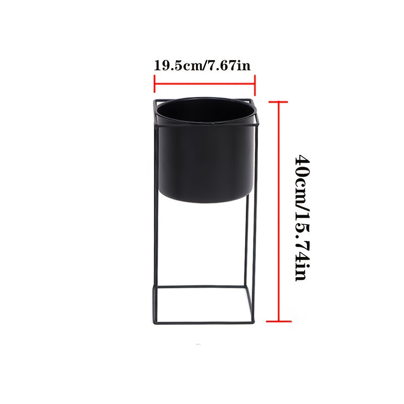 Metal Indoor Plant Stand | Modern Black Rectangular Planter