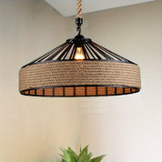 Rustic Hemp Rope Pendant | Vintage Farmhouse Style