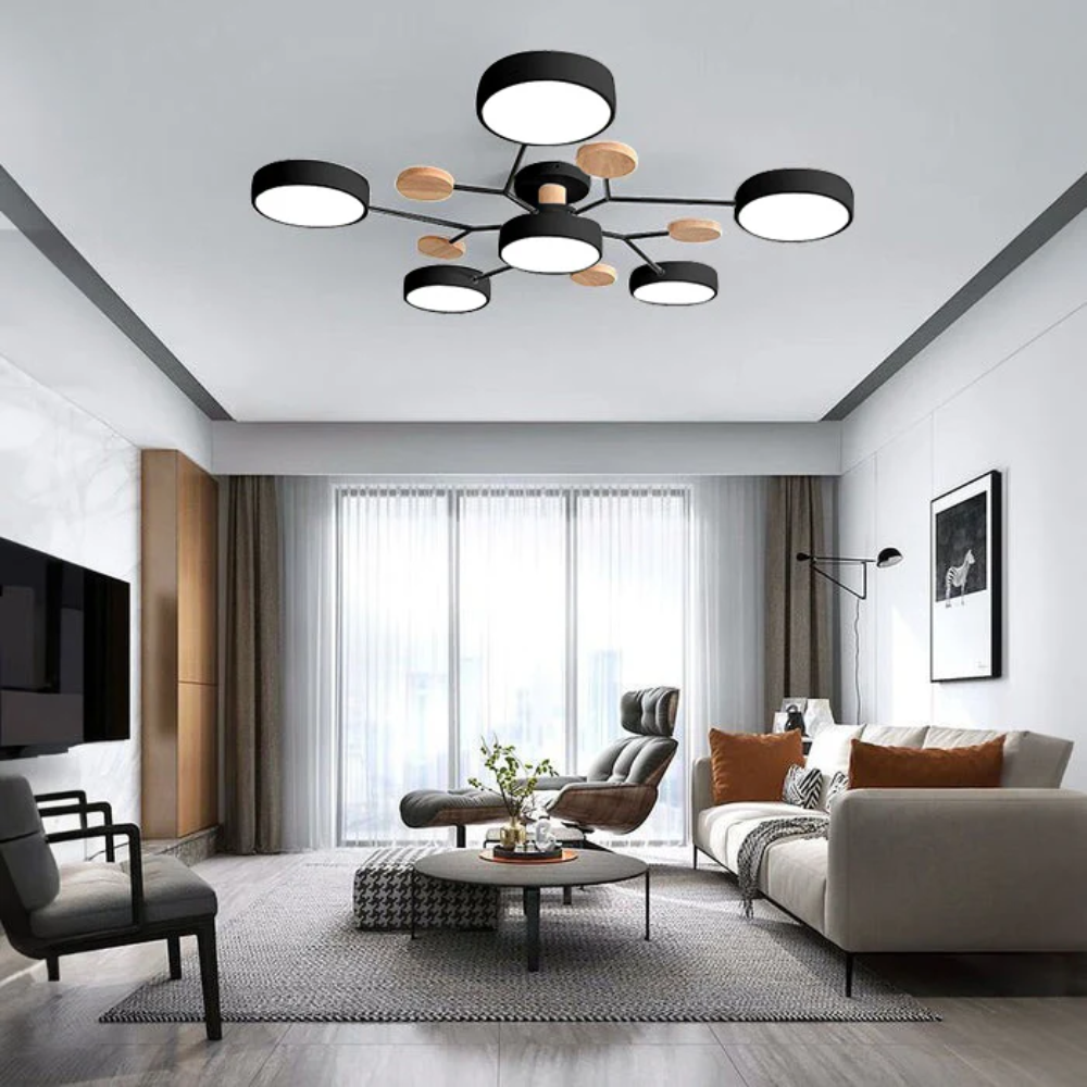 Low-Energy Semi-Flush LED Ceiling Light | Chandelier Style