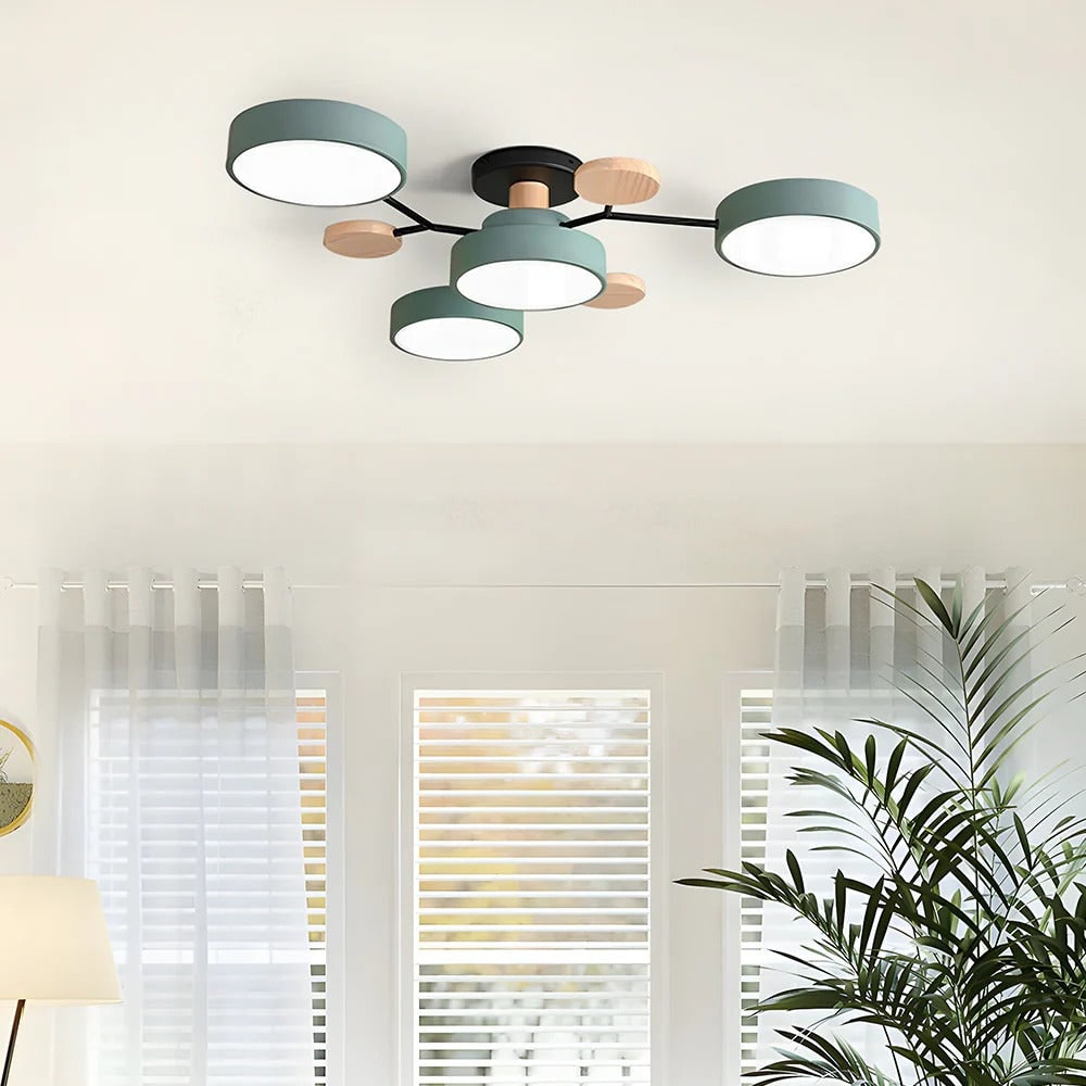 Low-Energy Semi-Flush LED Ceiling Light | Chandelier Style