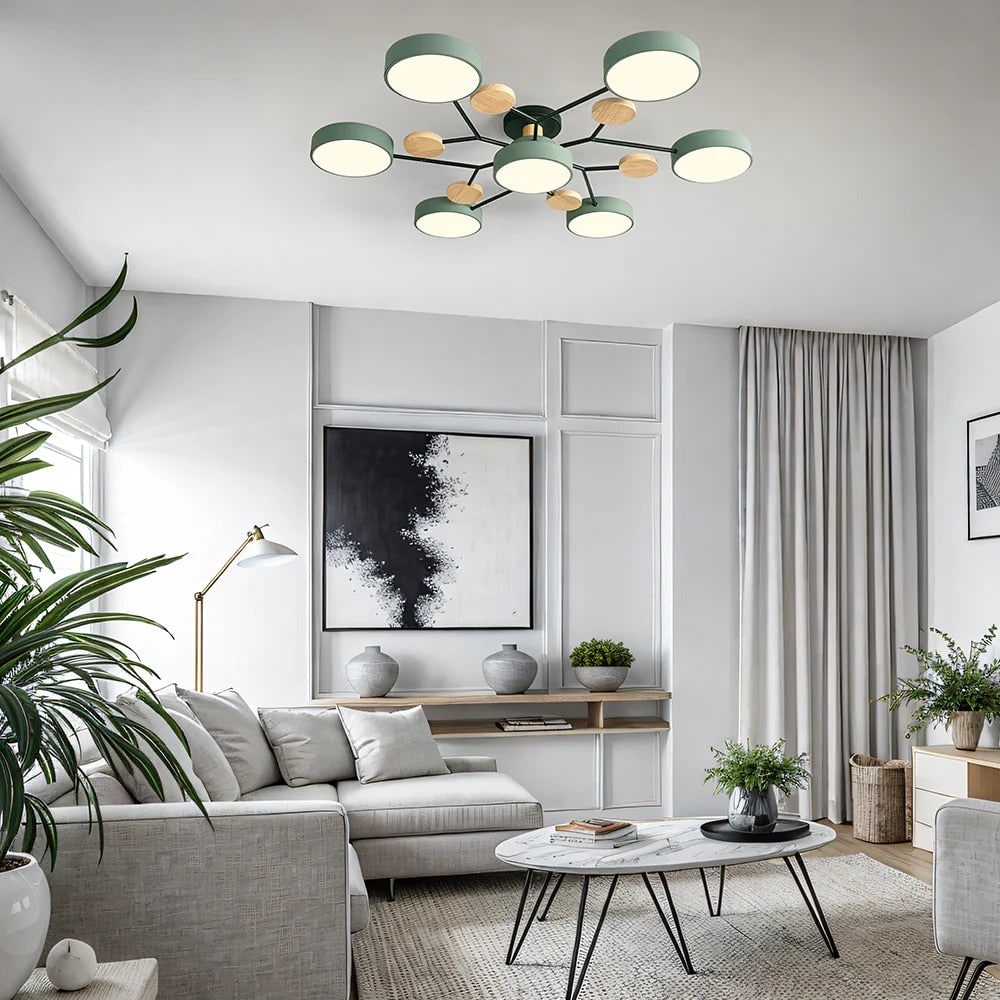 Low-Energy Semi-Flush LED Ceiling Light | Chandelier Style