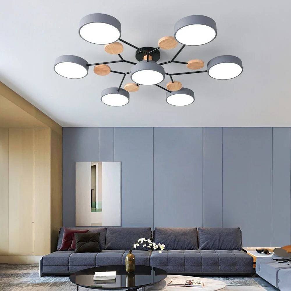 Low-Energy Semi-Flush LED Ceiling Light | Chandelier Style