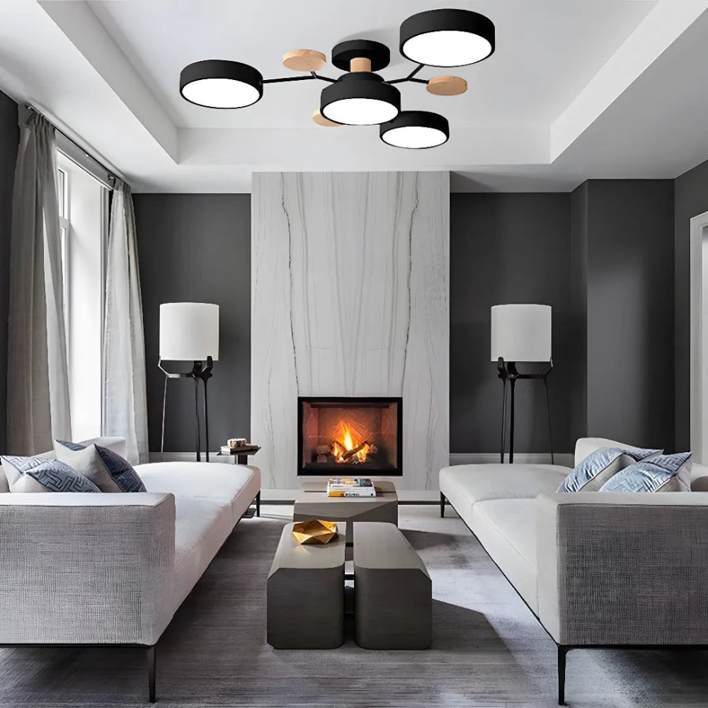 Low-Energy Semi-Flush LED Ceiling Light | Chandelier Style