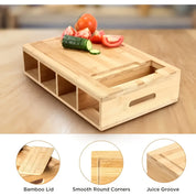 Bamboo Cutting Board with Containers and Graters | Multi-Function Kitchen