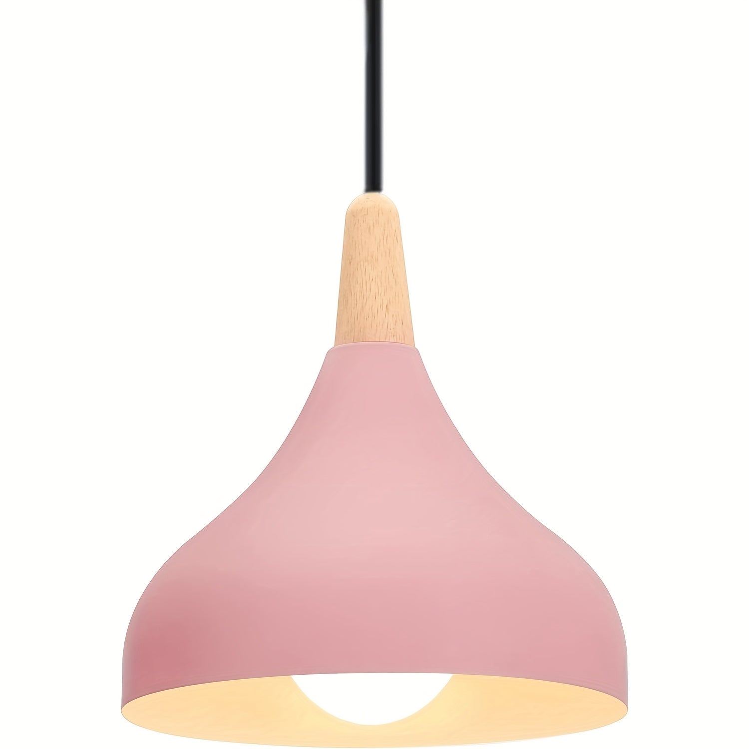 Modern Drop Pendant | Metal and Wood Lamp