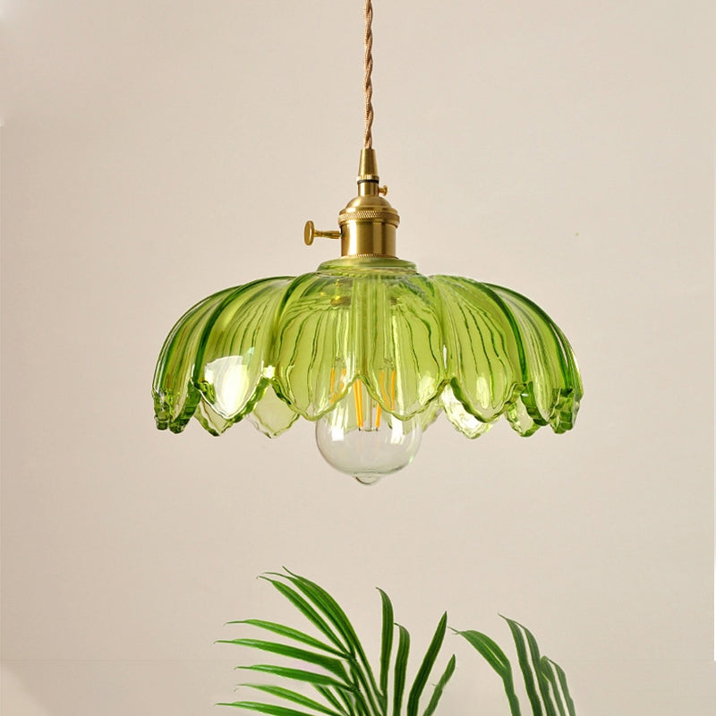 Vintage Flower Pendant | Coloured Crystal Light