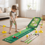 Golf Putting Mat | Adjustable Club Set for Indoors