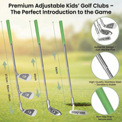 Golf Putting Mat | Adjustable Club Set for Indoors