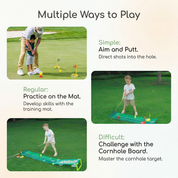 Golf Putting Mat | Adjustable Club Set for Indoors