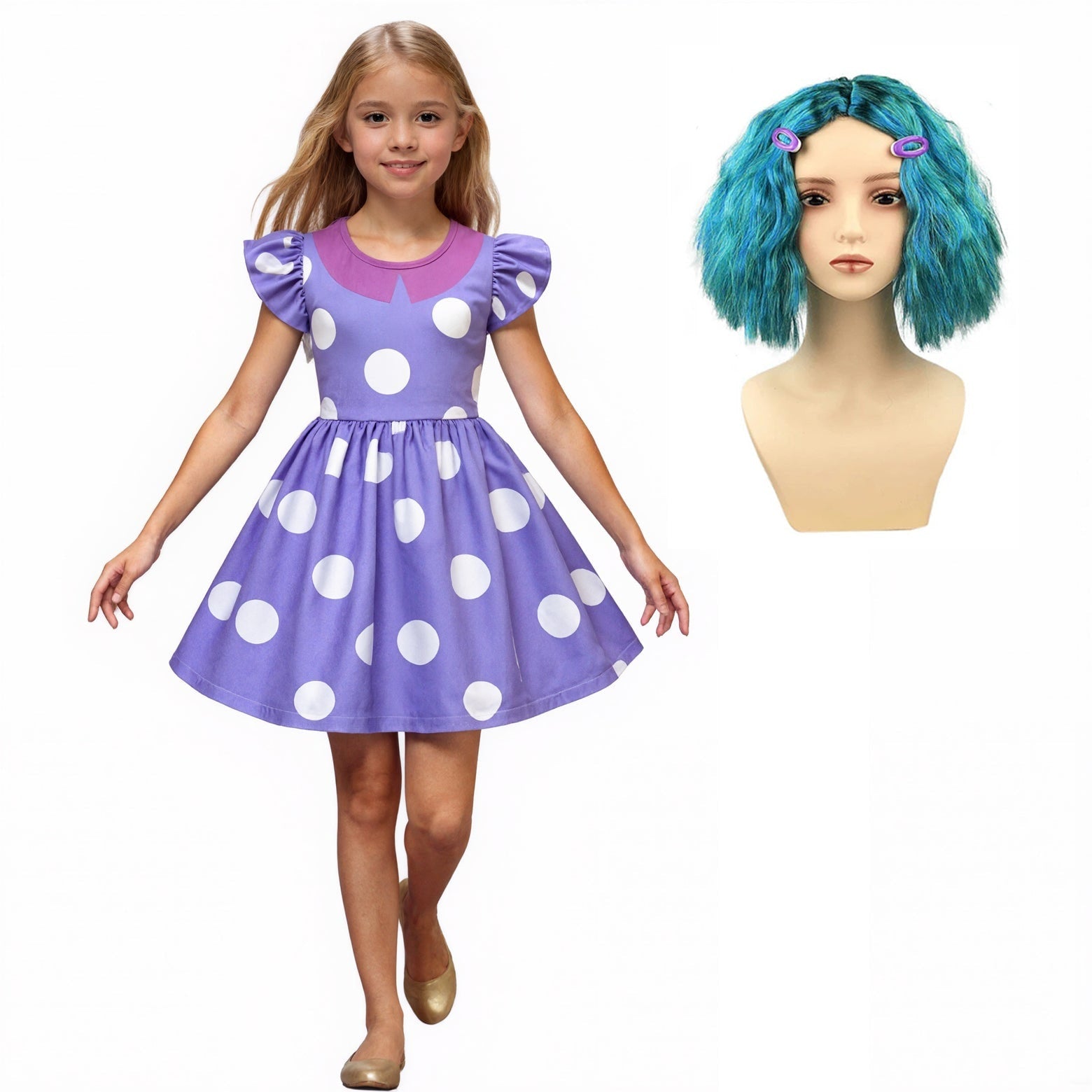 Girls' Ruffled Polka Dot Dress | Halloween Party