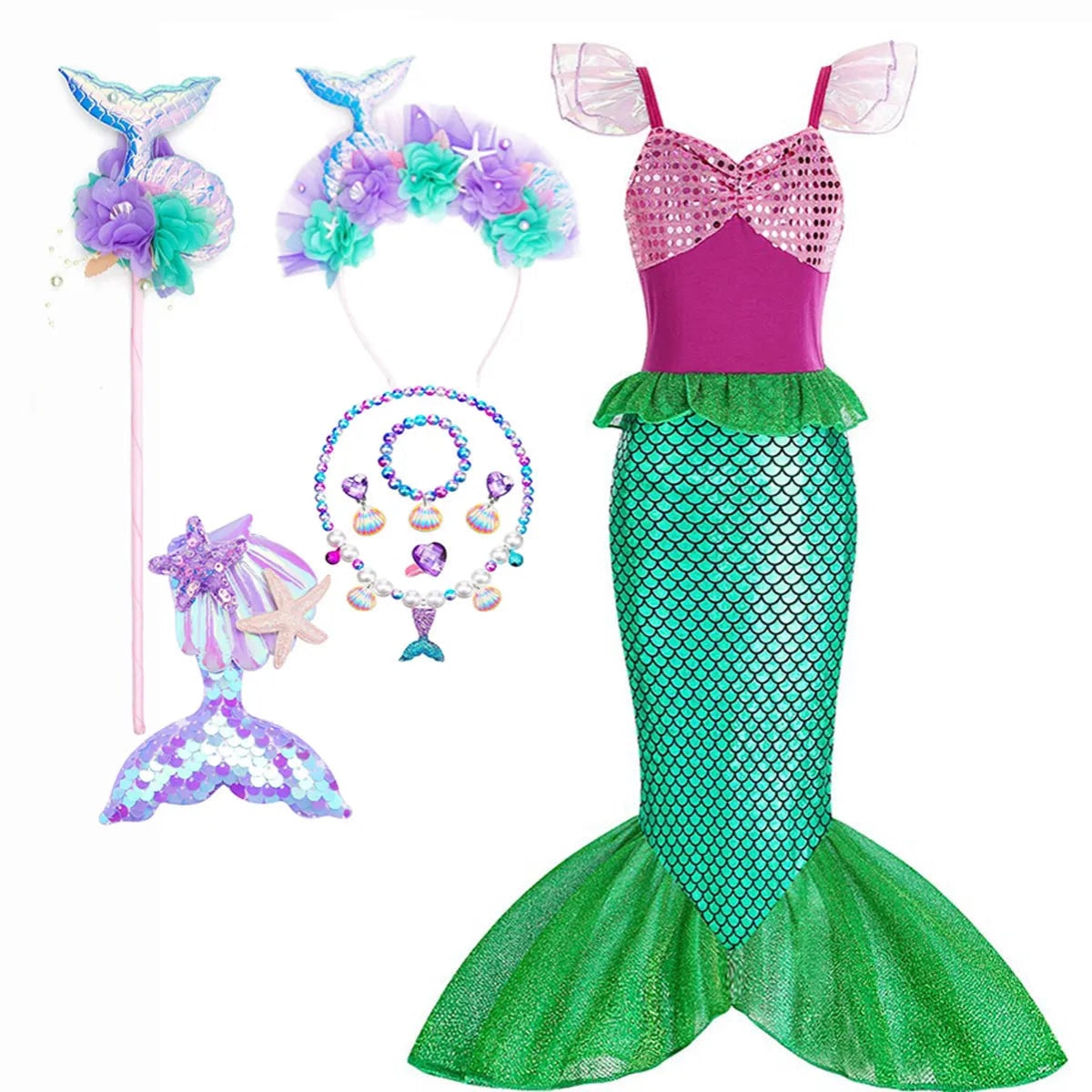 Girls' Mermaid Dress | Halloween Costume