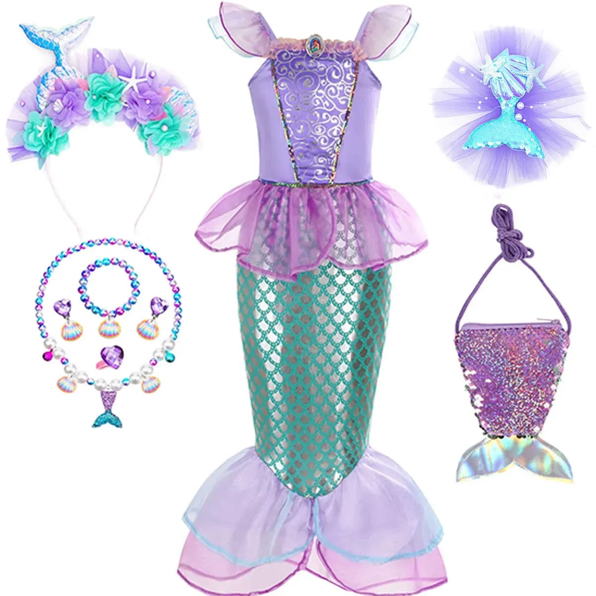 Girls' Mermaid Dress | Halloween Costume
