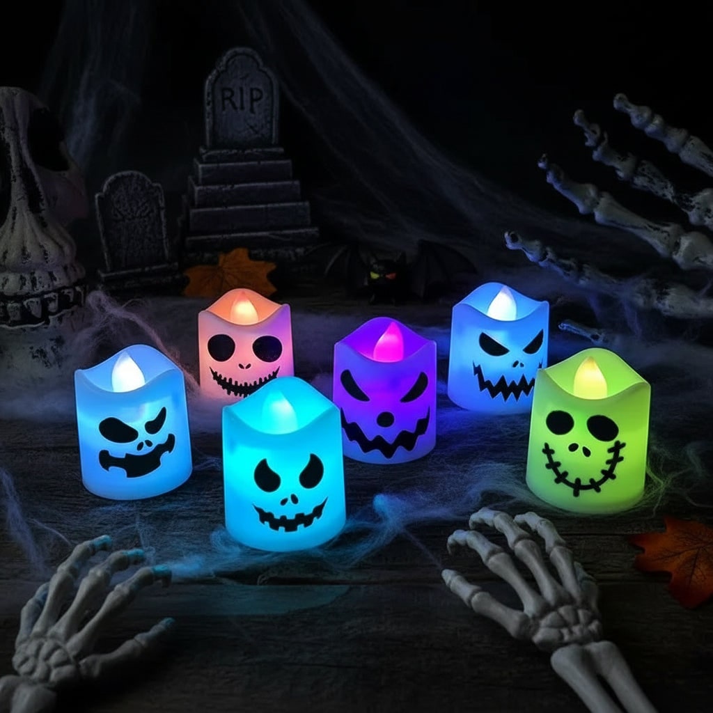 Pumpkin LED Candle Set | Halloween Decoration