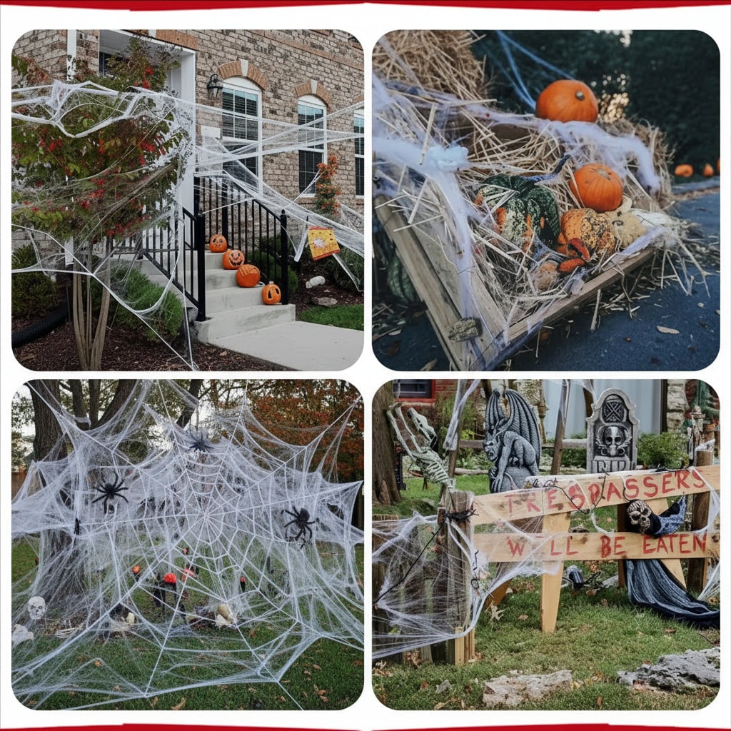 Outdoor Spider Webs | Halloween Party Decoration